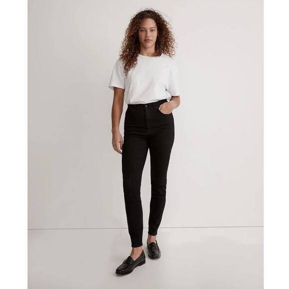 Madewell 10" High-Rise Skinny Jeans in Black Frost Size 28